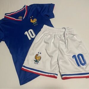 Soccer Jersey Set France Kilian Mbappe Kids Size US 20